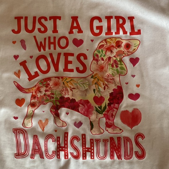 White Dachshund Graphic  T-Shirt - Picture 2 of 3